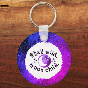 Moon Child Bleibe Wild Stars Monogram Fun Schlüsse Schlüsselanhänger