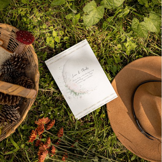 Moon Child | Boho Hippie Baby Shower Dankeskarte