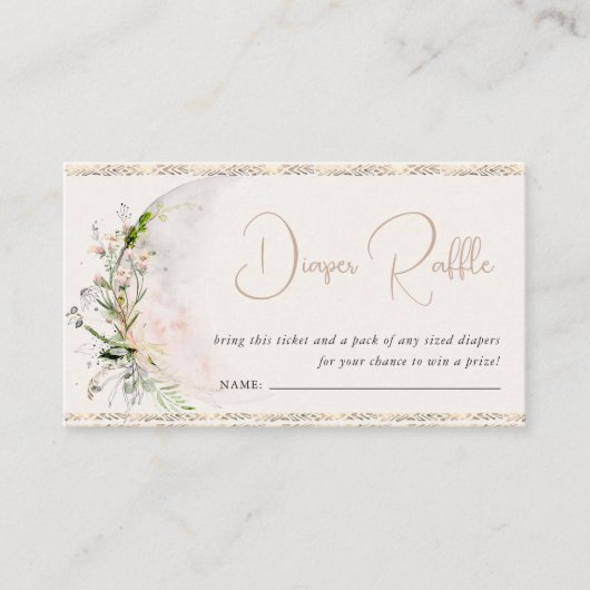 Moon Child | Boho Hippie Baby Shower Diaper Raffle Begleitkarte (Vorderseite)