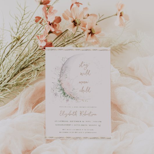 Moon Child | Boho Hippie Baby Shower Einladung