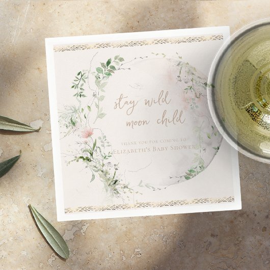 Moon Child | Boho Hippie Baby Shower Serviette