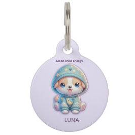 Moon Child Energy Custom Pet Tag ID Haustiermarke