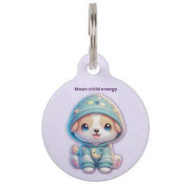 Moon Child Energy Pet Tag ID Haustiermarke
