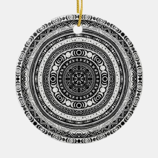 Moon Child Mandala Triple Moon Hexe Keramik Ornament (Vorne)
