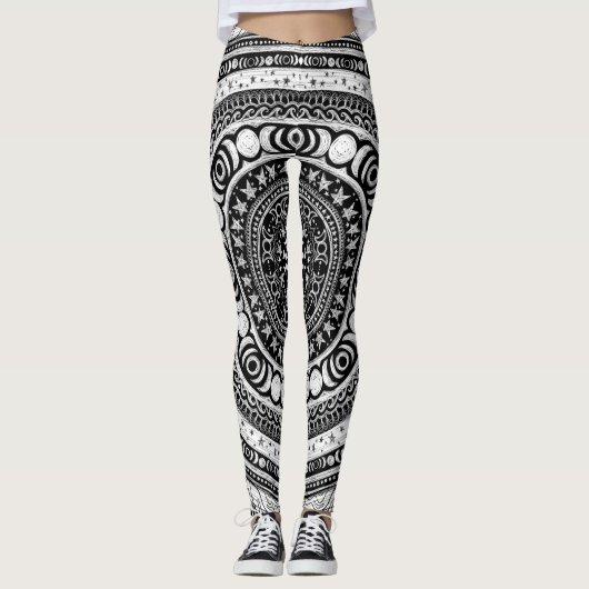 Moon Child Mandala Triple Moon Hexe Leggings (Vorderseite)