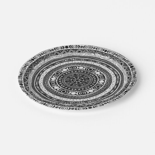 Moon Child Mandala Triple Moon Hexe Pappteller (Schrägansicht)