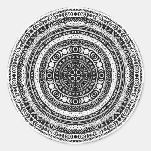 Moon Child Mandala Triple Moon Hexe Runder Aufkleber (Vorderseite)