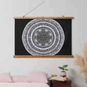 Moon Child Mandala Triple Moon Hexe Wandteppich Mit Holzrahmen (Schlafzimmer)