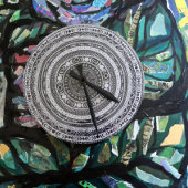 Moon Child Mandala Triple Moon Rotzunge Runde Wanduhr