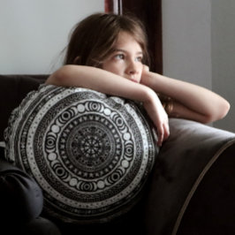 Moon Child Mandala Triple Moon Rundes Kissen