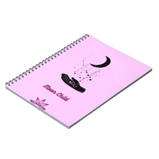 Moon Child Spiral Foto Notebook Notizblock (Linke Seite)
