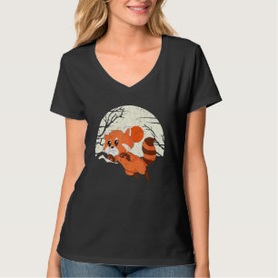 Moon China Wildlife Forest Animal Chinese Red Pore T-Shirt