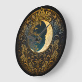 Moon Clock, AI Art Große Wanduhr (Winkel)