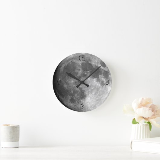 Moon Clock Runde Wanduhr (Zuhause)