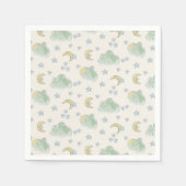 Moon Cloud Star Handgezeichnete Wasserfarben Kinde Serviette (Vorderseite)