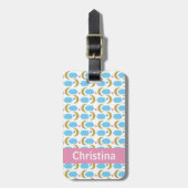 Moon Cloud Stars Imitats Gold Glittern Personalisi Gepäckanhänger (Vorderseite vertikal)