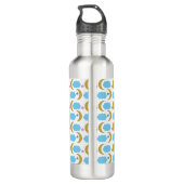 Moon Cloud Stars Imitats Gold Glitzer Muster Edelstahlflasche (Rückseite)