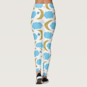 Moon Cloud Stars Imitats Gold Glitzer Muster Leggings (Rückseite)