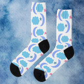 Moon Cloud Stars Muster Lila Blue Socken