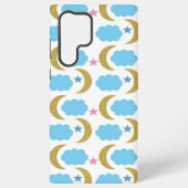 Moon Clouds and Stars Imitats Glitzer Pattern Samsung Galaxy Hülle (Rückseite)