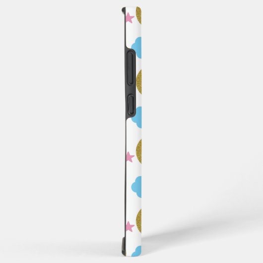 Moon Clouds and Stars Imitats Glitzer Pattern Samsung Galaxy Hülle (Rechte Seite)