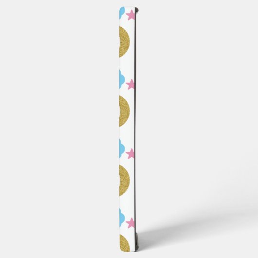 Moon Clouds and Stars Imitats Glitzer Pattern Samsung Galaxy Hülle (Linke Seite)