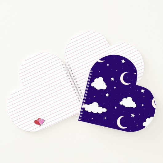 Moon Clouds and Stars Spiral Notebook Notizblock (Innenseite)