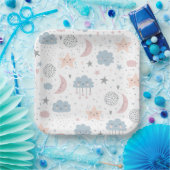 Moon Clouds Babydusche Pappteller (Party)