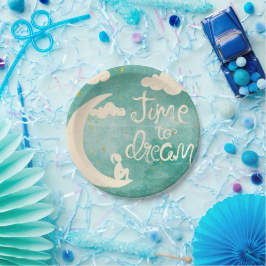 Moon Clouds Inspirierend Dream Quote Pappteller (Party)