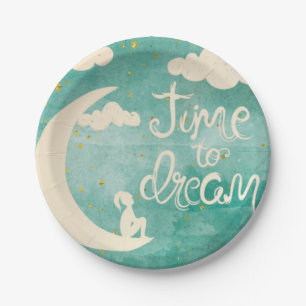 Moon Clouds Inspirierend Dream Quote Pappteller