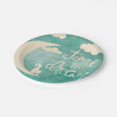 Moon Clouds Inspirierend Dream Quote Pappteller (Schrägansicht)