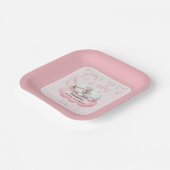 Moon Clouds Pink Lamb Baby Dusche Pappteller (Gewinkelt)