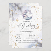 Moon Clouds Stars Baby Shower Einladung (Vorne/Hinten)