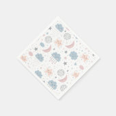 Moon Clouds Stars Geburtstagsdusche Serviette (Ecke)