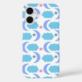 Moon Clouds Sternmuster Blau Lila Case-Mate iPhone Hülle (Rückseite)