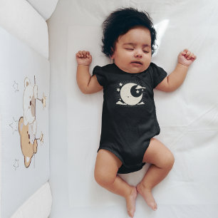 Moon Collage Baby Cartoon Strampler