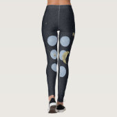 Moon Constellation Blue Yoga Muster Legging Leggings (Rückseite)