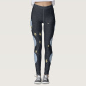 Moon Constellation Blue Yoga Muster Legging Leggings (Vorderseite)
