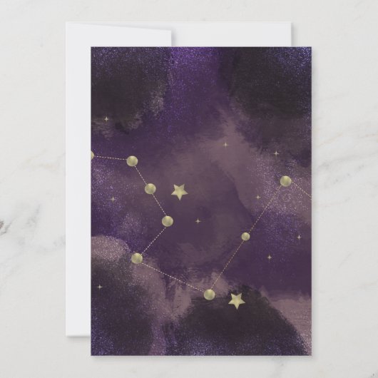 Moon Constellation Gold Foil Celestial Wedding Einladung (Rückseite)