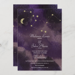 Moon Constellation Gold Foil Celestial Wedding Einladung