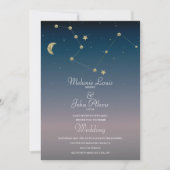 Moon Constellation Gold Foil Wedding Einladung (Vorderseite)