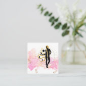 *~* Moon Cosmic Black Goddess Gold Rays Crystals Quadratische Visitenkarte (Stehend Vorderseite)