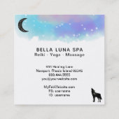 *~* Moon Cosmic ~ Howling Wolf Rainbow Shaman  Quadratische Visitenkarte (Rückseite)