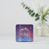 *~* Moon Cosmic Pflanze Goddess Woman Floral QR Quadratische Visitenkarte (Stehend Vorderseite)