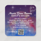 *~* Moon Cosmic Pflanze Goddess Woman Floral QR Quadratische Visitenkarte (Rückseite)
