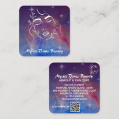 *~* Moon Cosmic Pflanze Goddess Woman Floral QR Quadratische Visitenkarte (Vorne/Hinten)