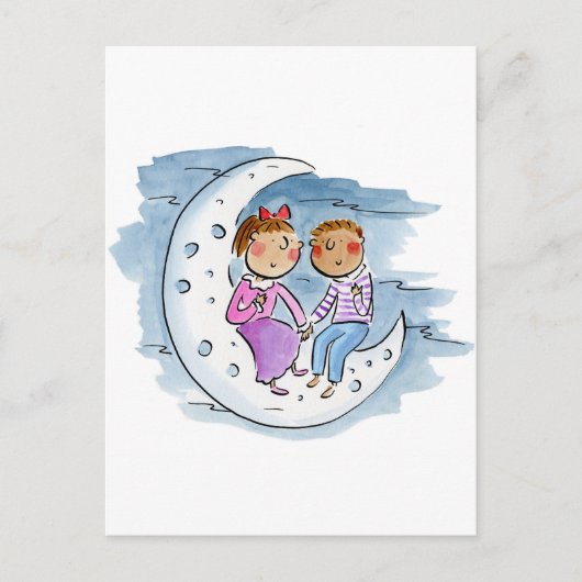 Moon Couple Postkarte (Vorderseite)