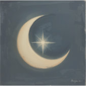 Moon Cradling a Star 🌌🎨 Aufkleber (Vorderseite)