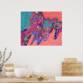 Moon Crashs, abstrakte Kunst Poster (Küche)