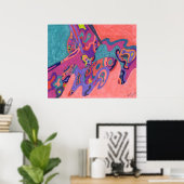 Moon Crashs, abstrakte Kunst Poster (Heimbüro)